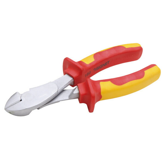 絶縁ニッパー 180MM 金属部分材質:クロムバナジウム鋼 全長(mm):180 切断能力(φmm):軟線･2.6/中硬線･2.4/硬線･2.0