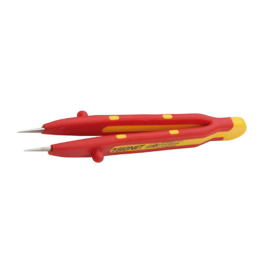 絶縁ピンセット 130MM 金属部分材質:クロムバナジウム鋼 全長(mm):130 スタイル:ストレート