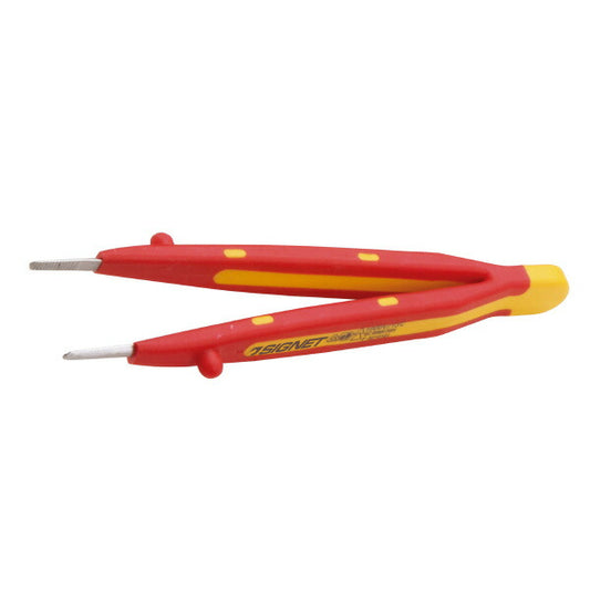 絶縁ピンセット 150MM 金属部分材質:クロムバナジウム鋼 全長(mm):150 スタイル:ストレート