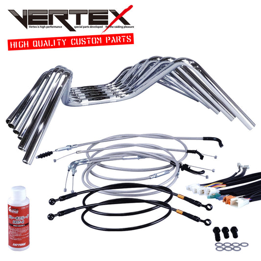 GSX400インパルス 99年 GK79A セミしぼりアップハンドル セット メッシュ ワイヤー