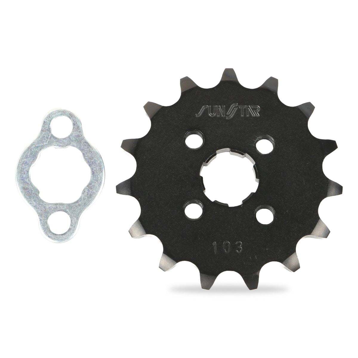 Front Sprocket, Black, 420, 15T, Honda