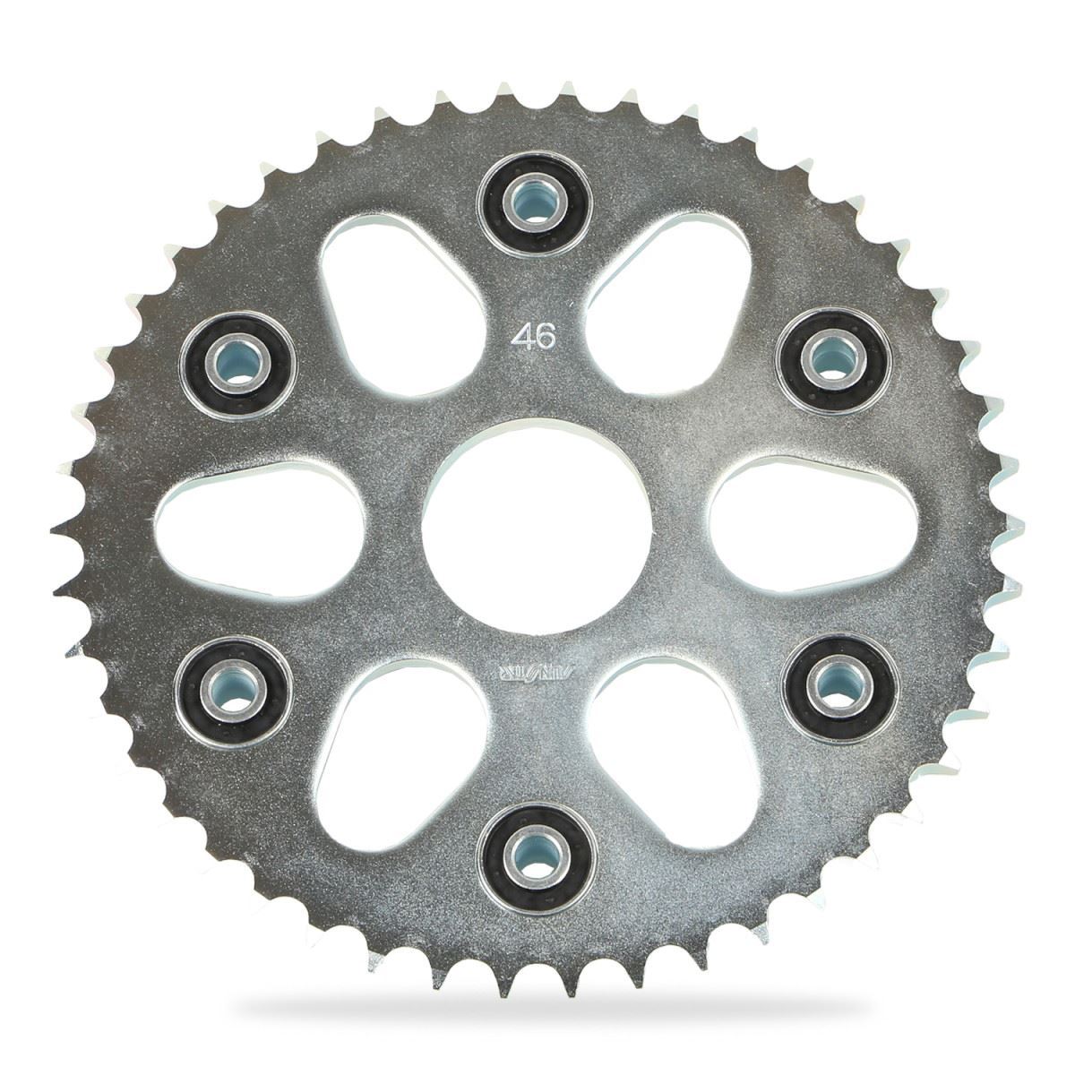 リアスプロケット 46T シルバー サイズ428 1個 セロー250 トリッカー/S リア スプロケ SUNSTAR