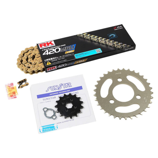 スプロケット&チェーンキット ゴールド 420 フロント14T リア37T 3点セット MONKEY125 モンキー 2021年- RKチェーン スプロケ チェーン