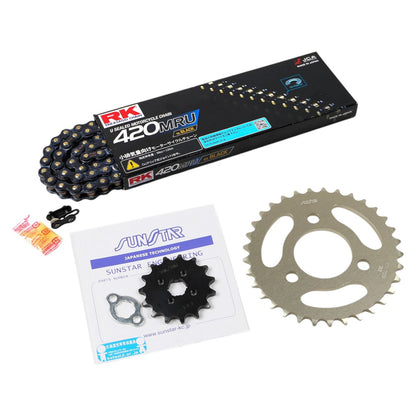 Sprocket & Chain Kit Black & Gold 420 Front 13T Rear 31T 3-Piece Set Honda NS-1 91-99 RK Chain