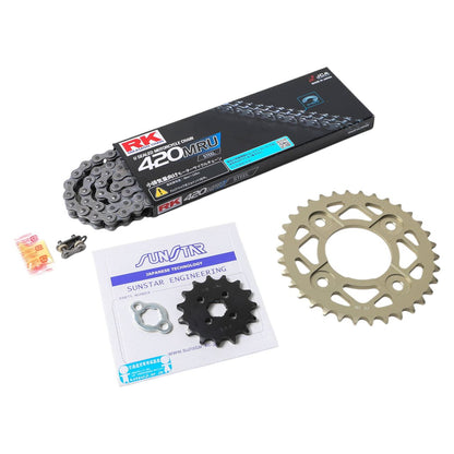 Sprocket & Chain Kit Steel 420 Front 13T Rear 31T 3-Piece Set for Honda Monkey Baja 91-2001 BAJA RK Chain