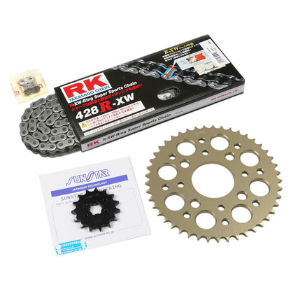 Sprocket & Chain Kit Steel 428 Front 17T Rear 54T 3-piece set for Honda CBR250R 88-89 RK Chain