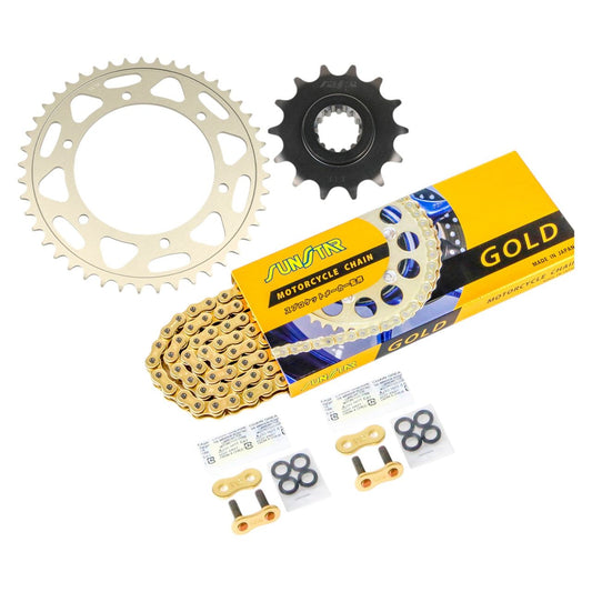 Sprocket & Chain Kit Gold 520 Front 14T Rear 45T 3-Piece Set Honda HORNET 96-07 Hornet SUNSTAR Chain