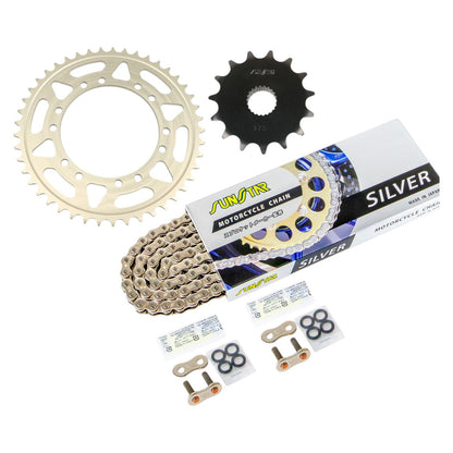 スプロケット&チェーンキット シルバー 520 フロント15T リア45T 3点セット ヤマハ XJR400/R/R2/S 93年-08年 SUNSTARチェーン