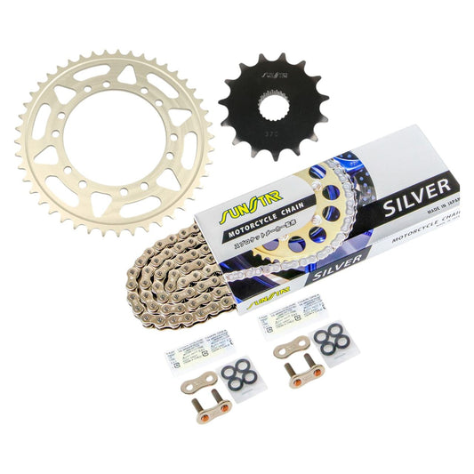 スプロケット&チェーンキット シルバー 520 フロント15T リア45T 3点セット ヤマハ XJR400/R/R2/S 93年-08年 SUNSTARチェーン