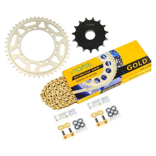 スプロケット&チェーンキット ゴールド 520 フロント15T リア45T 3点セット ヤマハ XJR400/R/R2/S 93年-08年 SUNSTARチェーン