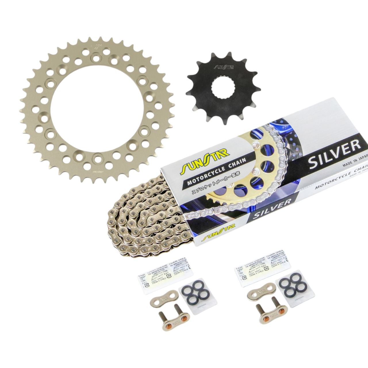 スプロケット&チェーンキット シルバー 520 フロント13T リア42T 3点セット WR250X 07年-17年 SUNSTARチェーン スプロケ チェーン
