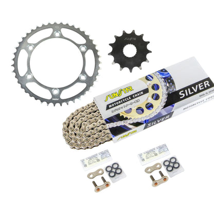 Sprocket & Chain Kit, Silver, 520, 13T Front, 43T Rear, 3-Piece Set for Yamaha WR250R 2007-17, SUNSTAR Chain