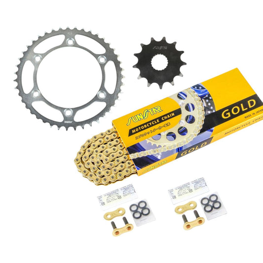 スプロケット&チェーンキット ゴールド 520 フロント13T リア43T 3点セット WR250R 07年-17年 SUNSTARチェーン スプロケ チェーン