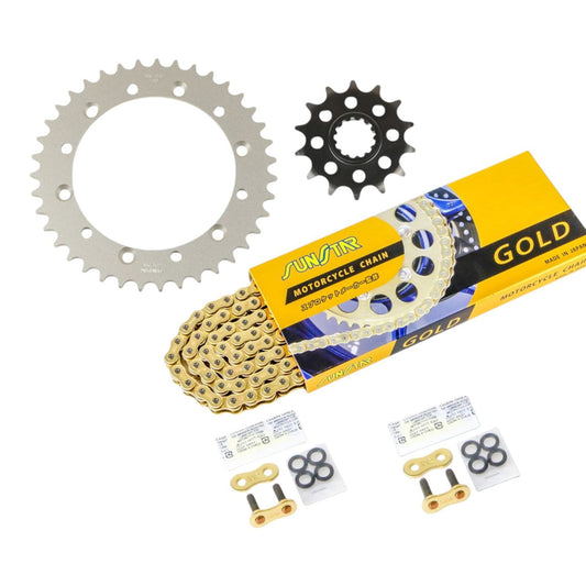 スプロケット&チェーンキット ゴールド 520 フロント14T リア39T 3点セット D-TRACKER/X 2001-17年 250SB 2002-06年 Dトラッカー 金