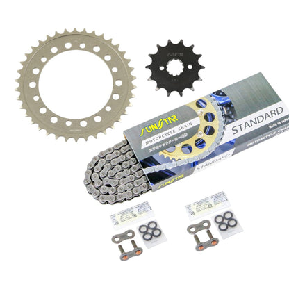 Sprocket & Chain Kit, Standard 520, Front 14T, Rear 38T, 3-Piece Set for Honda CBR250R 11-13, SUNSTAR Chain
