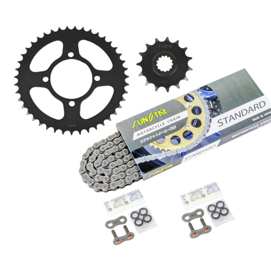 Sprocket & Chain Kit Standard 520 Front 15T Rear 43T 3-piece Set Suzuki ST250/E type Grass Tracker Big Boy SUNSTAR Chain