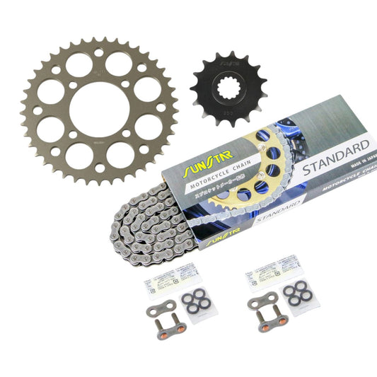 Sprocket & Chain Kit Standard 520 Front 15T Rear 41T 3-piece Set for Suzuki Volty 1994-2004 / Grasstracker 2000-2014 SUNSTAR Chain