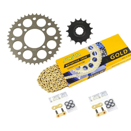 Sprocket & Chain Kit Gold 520 Front 15T Rear 41T 3-piece Set for Suzuki Volty 94-04 / Grasstracker 2000-14 SUNSTAR Chain
