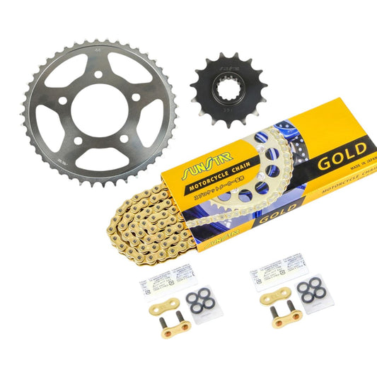 Sprocket & Chain Kit Gold 520 Front 15T Rear 44T 3-piece Set for Honda CB400SF 520 Conversion 99-01 / 04-22 SUNSTAR Chain