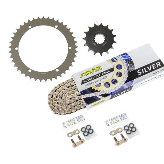Sprocket & Chain Kit Silver 520 Front 15T Rear 41T 3-piece Set Yamaha SR400 88-21 SUNSTAR Chain