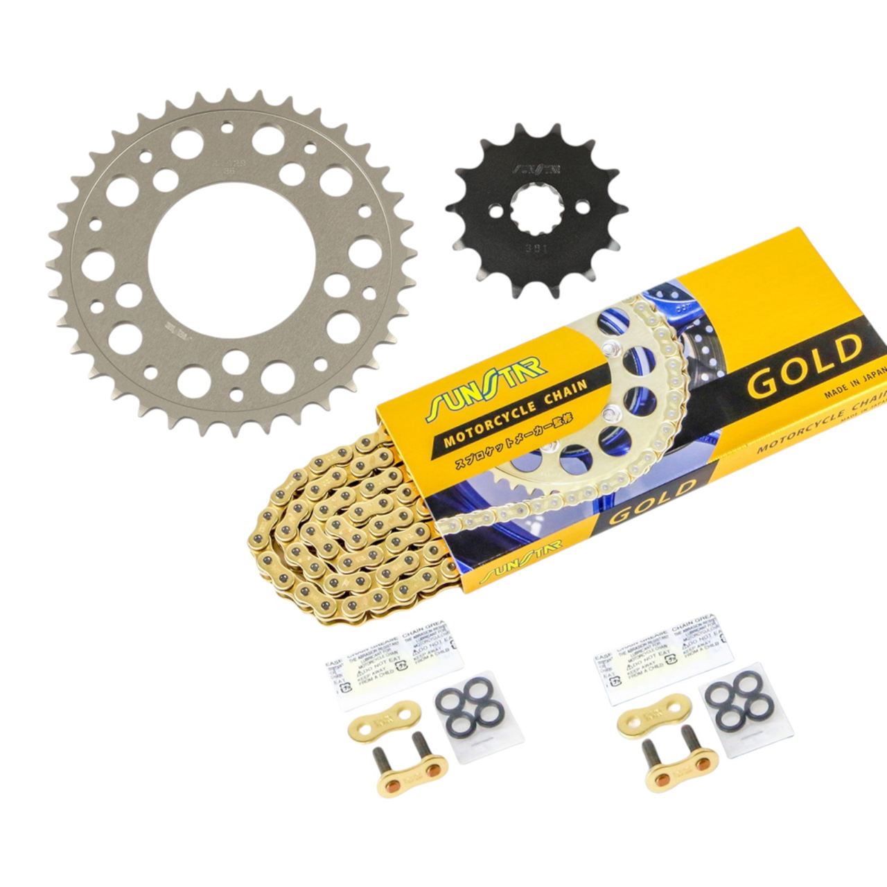 Sprocket & Chain Kit Gold 520 Front 14T Rear 36T 3-piece set for Honda REBEL250 2017-2023 Rebel SUNSTAR Chain