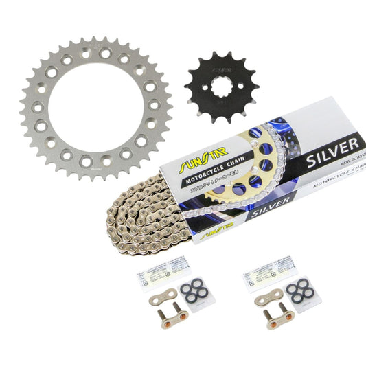 Sprocket & Chain Kit Silver 520 Front 14T Rear 39T 3-piece set for Honda CRF250M 13-19 SUNSTAR Chain