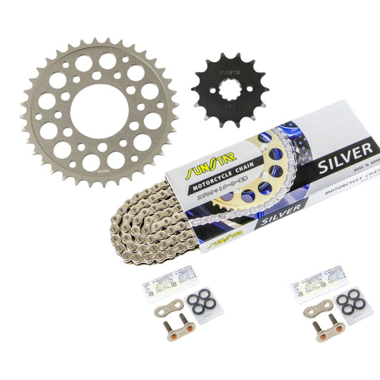 Sprocket & Chain Kit Silver 520 Front 14T Rear 36T 3-piece Set Honda CB250R 18-22 SUNSTAR Chain