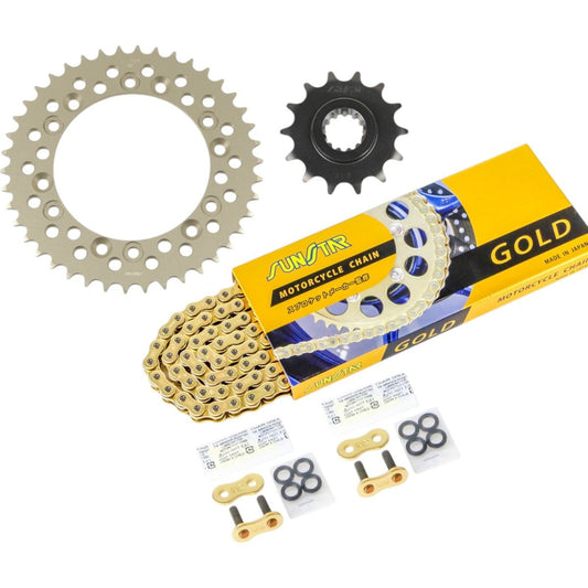 Sprocket & Chain Kit Gold 520 Front 14T Rear 42T 3-piece Set Honda JADE 91-95 JADE SUNSTAR Chain
