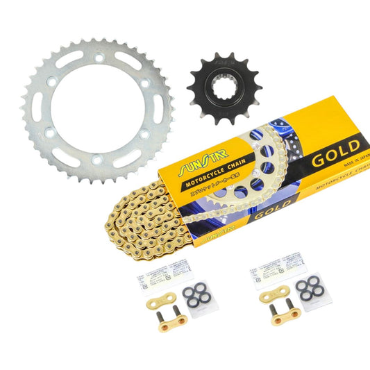 Sprocket & Chain Kit Gold 520 Front 14T Rear 42T 3-piece Set Honda JADE 91-95 JADE SUNSTAR Chain