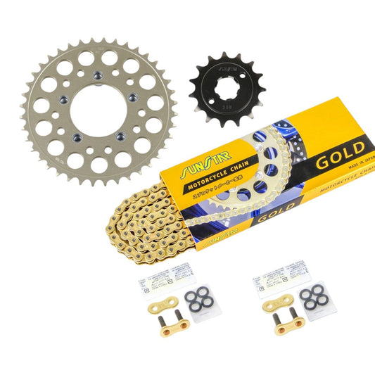 Sprocket & Chain Kit Gold 520 Front 15T Rear 40T 3-piece Set for Honda NSR250R/SE/SP 90-93 SUNSTAR Chain