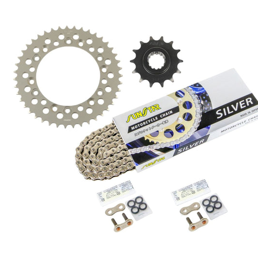 Sprocket & Chain Kit Silver 520 Front 14T Rear 43T 3-piece Set Honda XELVIS 91-97 Xelvis SUNSTAR Chain