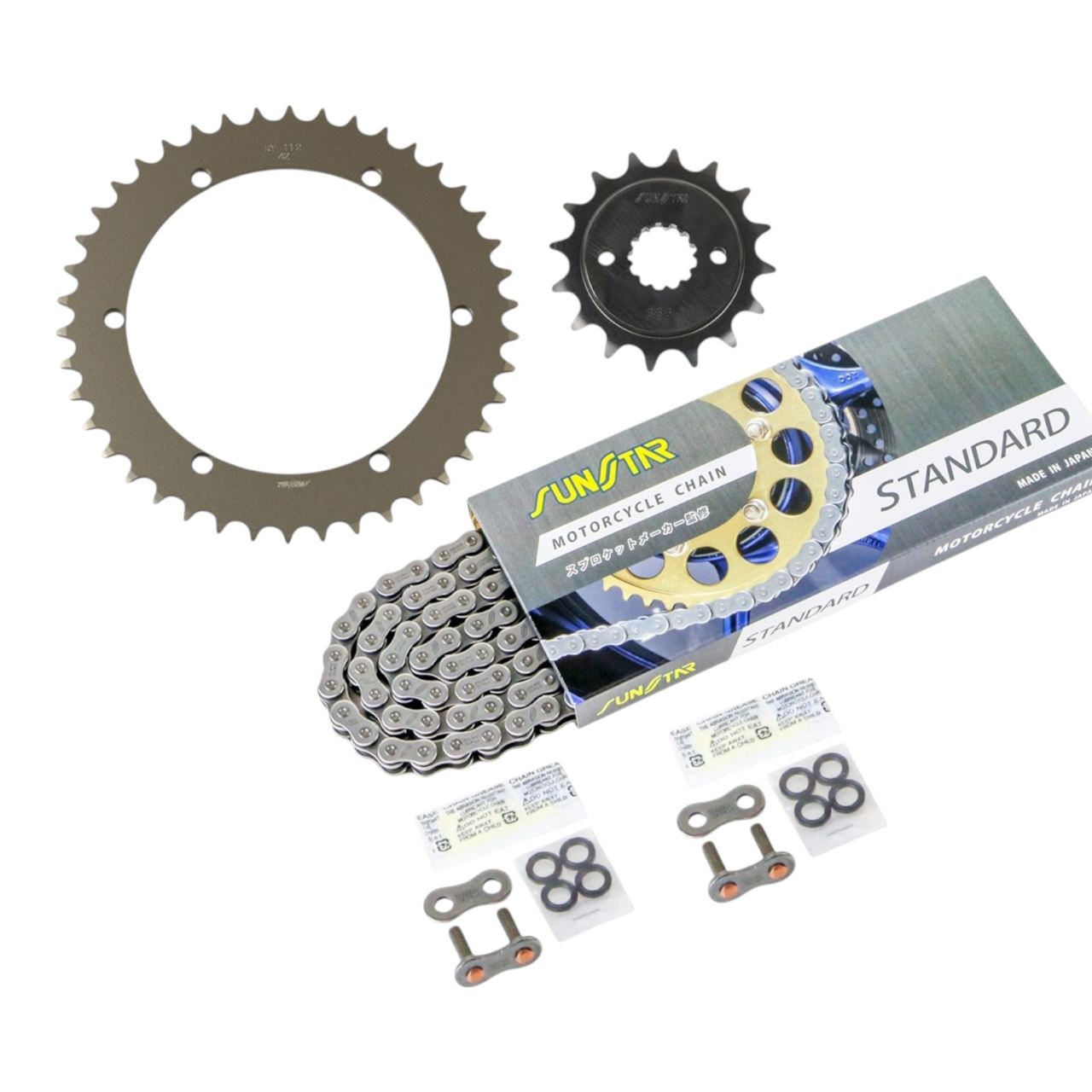 スプロケット&チェーンキット スタンダード 520 フロント16T リア42T 3点セット SR500 78年-87年 SUNSTARチェーン スプロケ チェーン