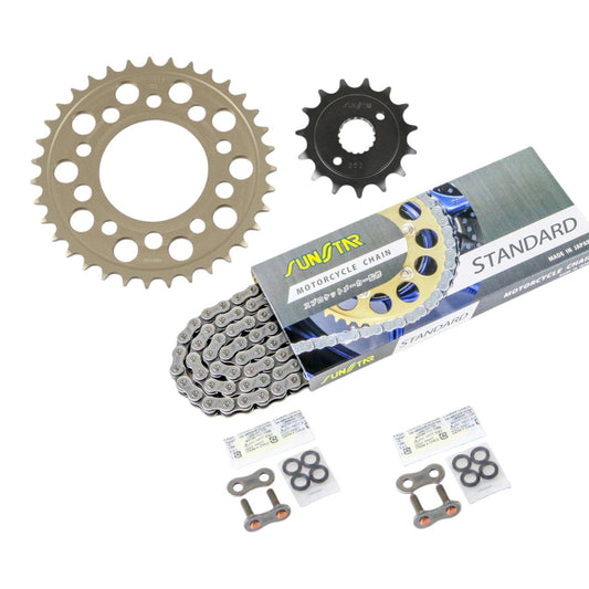 Sprocket & Chain Kit Standard 520 Front 15T Rear 35T 3-Piece Set Honda CB400SS 2001-08 SUNSTAR Chain