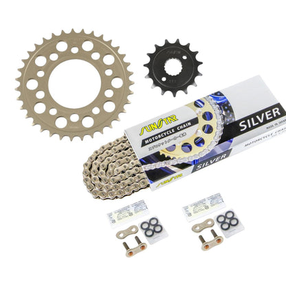 Sprocket & Chain Kit Silver 520 Front 15T Rear 35T 3-piece Set Honda CB400SS 2001-08 SUNSTAR Chain
