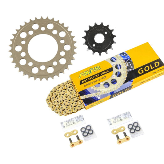 Sprocket & Chain Kit Gold 520 Front 15T Rear 35T 3-piece set Honda CB400SS 2001-08 SUNSTAR Chain