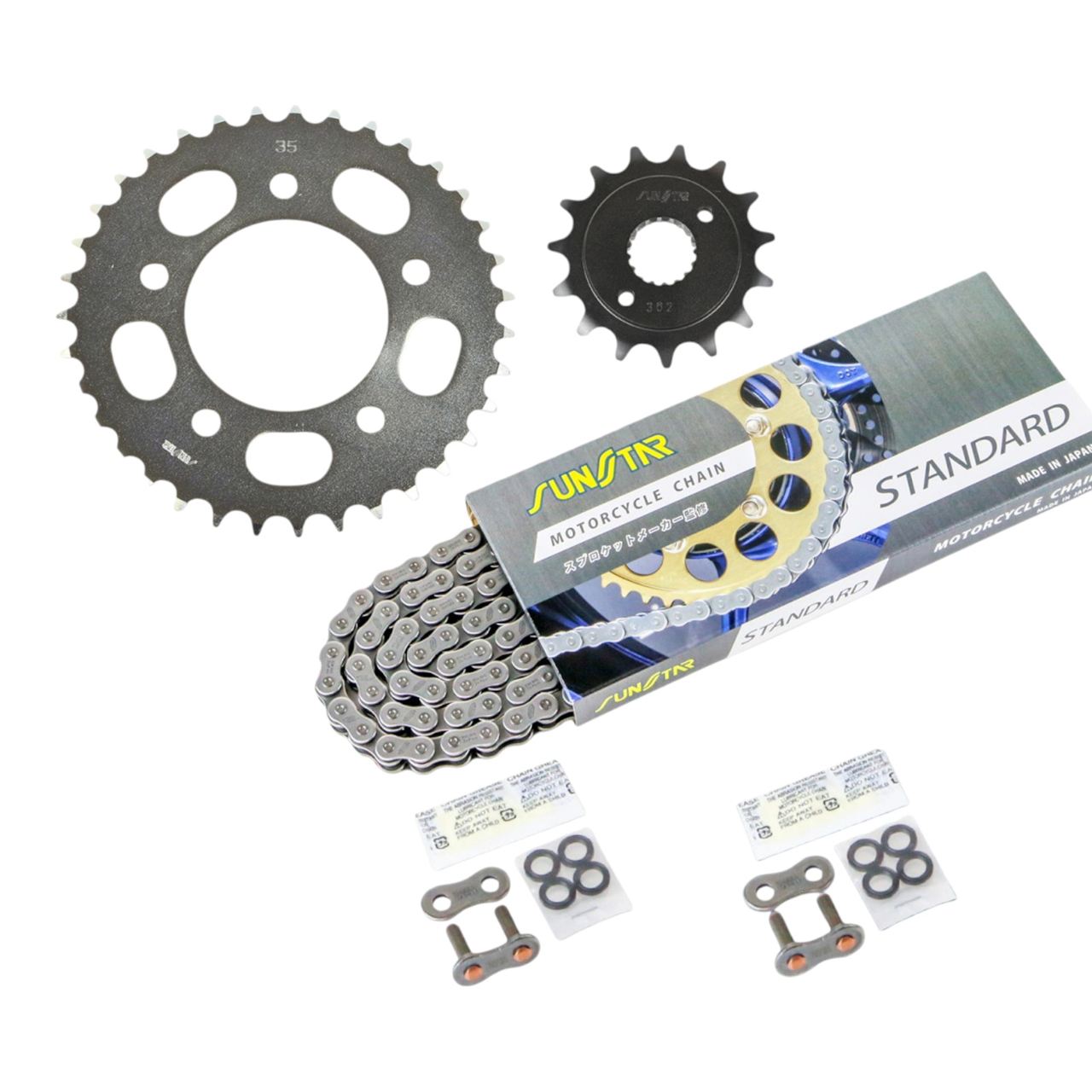 Sprocket & Chain Kit - Standard 520, Front 15T, Rear 35T - 3-piece set - Honda CB400SS 2001-08 - SUNSTAR Chain