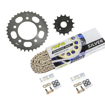 Sprocket & Chain Kit Silver 520 Front 15T Rear 35T 3-piece Set Honda CB400SS 2001-08 SUNSTAR Chain