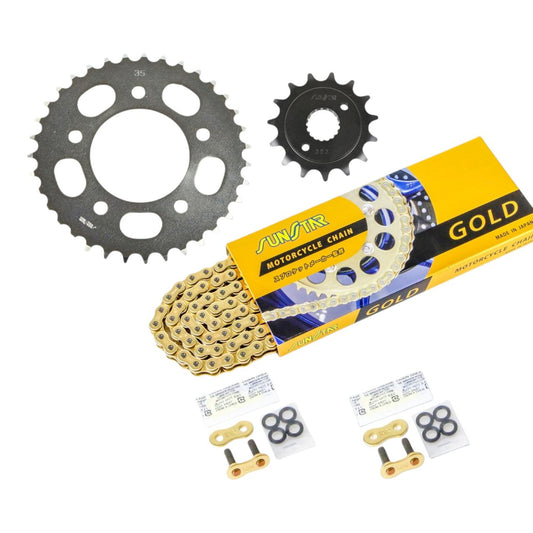 Sprocket & Chain Kit Gold 520 Front 15T Rear 35T 3-piece Set Honda CB400SS 2001-08 SUNSTAR Chain