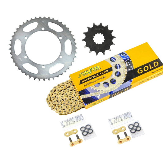 Sprocket & Chain Kit, Gold, 520, 14T Front, 45T Rear, 3-Piece Set, Yamaha TDR250 (1988), SUNSTAR Chain