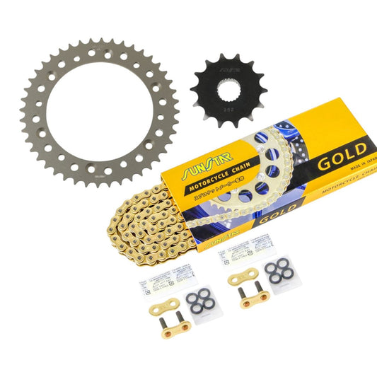 Sprocket & Chain Kit Gold 520 Front 14T Rear 44T 3-piece set Yamaha TT250R 93-97 SUNSTAR Chain