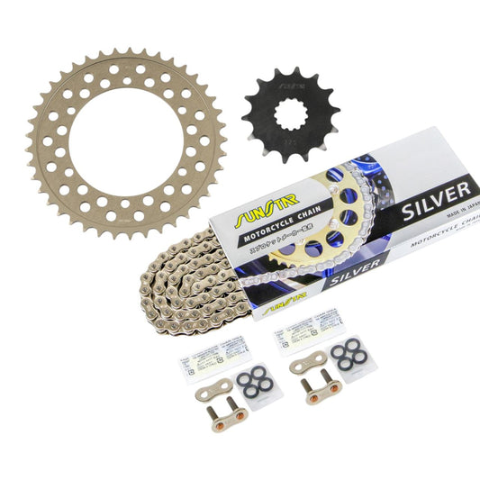 Sprocket & Chain Kit Silver 520 Front 14T Rear 41T 3-piece Set Yamaha TZR250 86-88 SUNSTAR Chain