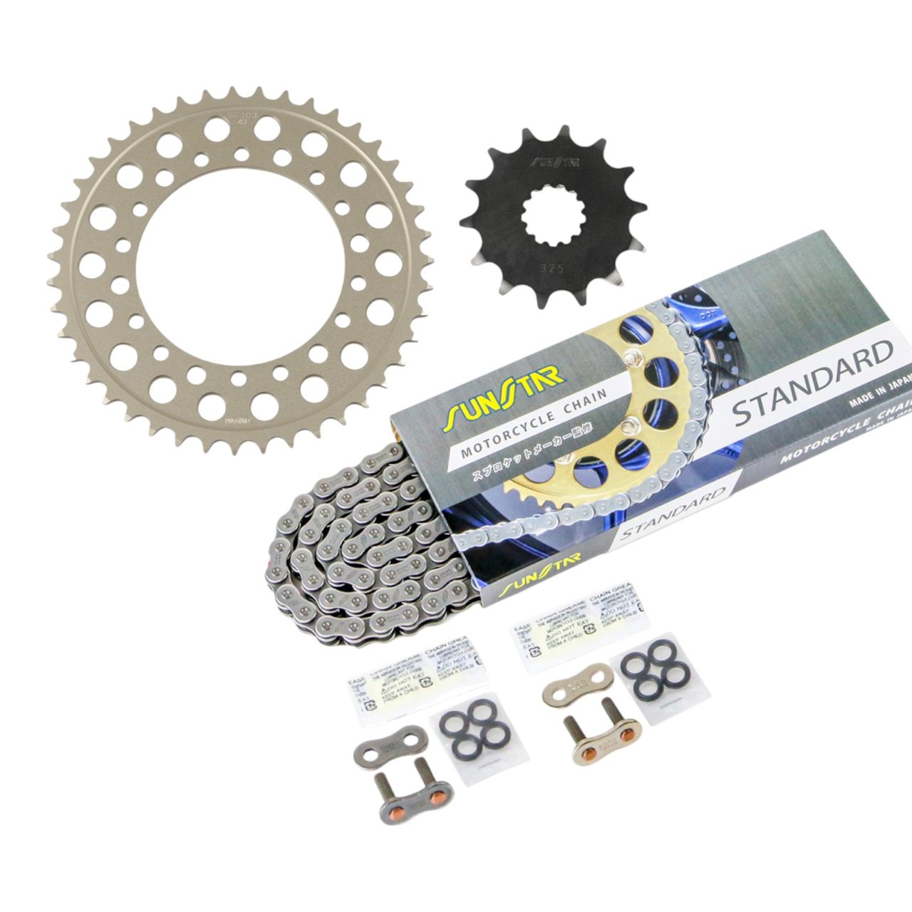Sprocket & Chain Kit Standard 520 Front 14T Rear 43T 3-piece set Yamaha TZR250 (3MA) 89-90 SUNSTAR Chain