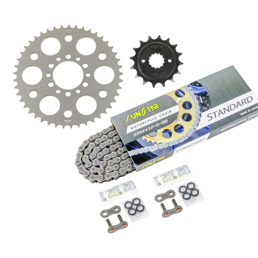 Sprocket & Chain Kit Standard 520 Front 16T Rear 45T 3-Piece Set Suzuki GS400 520 Conversion 77-79 SUNSTAR Chain