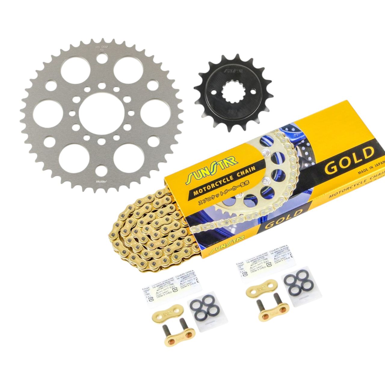 Sprocket & Chain Kit Gold 520 Front 16T Rear 45T 3-piece Set Suzuki GS400 520 Conversion 77-79 SUNSTAR Chain