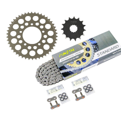 Sprocket & Chain Kit Standard 520 Front 15T Rear 46T 3-piece set Suzuki SV650 16-23 / SV650X 18-23 SUNSTAR Chain
