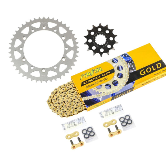 Sprocket & Chain Kit Gold 520 Front 14T Rear 45T 3-piece Set Kawasaki KLX230 20-22 SUNSTAR Chain