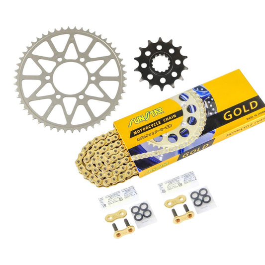 Sprocket & Chain Kit Gold 520 Front 14T Rear 50T 3-piece Set for Kawasaki Ninja ZX-25R 20-23 SUNSTAR Chain
