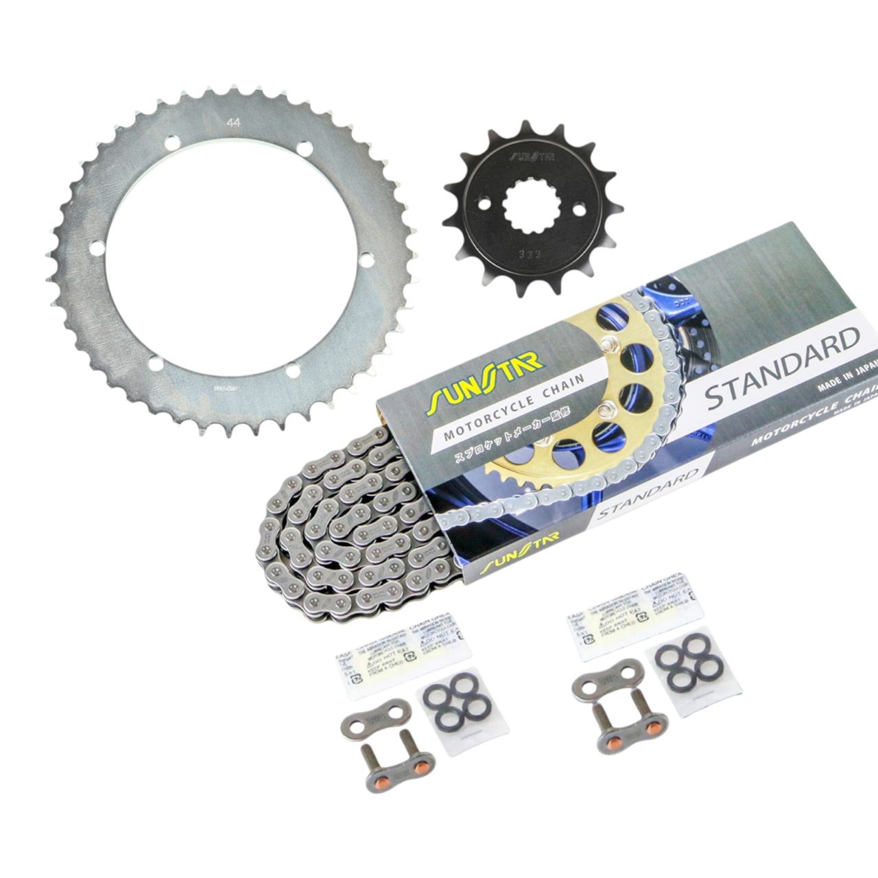 スプロケット&チェーンキット スタンダード 520 フロント15T リア44T 3点セット SR400 78年-87年 SUNSTARチェーン スプロケ チェーン