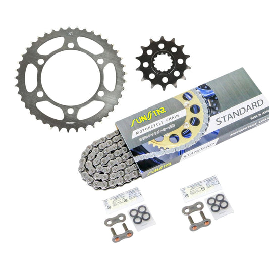 Sprocket & Chain Kit Standard 520 Front 14T Rear 41T 3-Piece Set for Kawasaki Ninja400 Z400 Ninja250 Z250 with SUNSTAR Chain