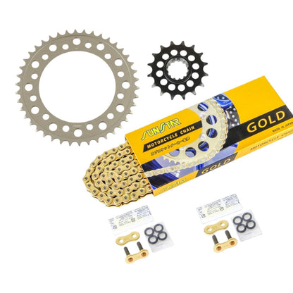Sprocket & Chain Kit Gold 520 Front 16T Rear 42T 3-piece set for Honda CBR600RR 2003-06 / CBR600RR 2024 with SUNSTAR chain
